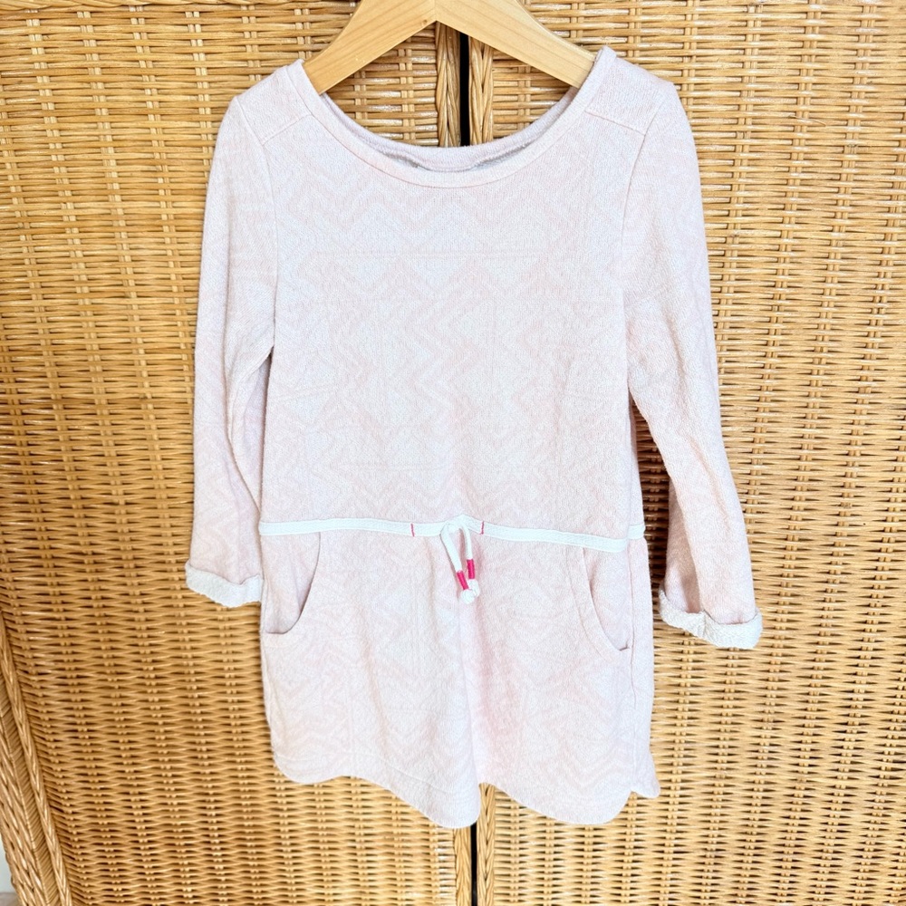 Oshkosh Girls' Pastel Pink Knit Drawstring Pocket Dress